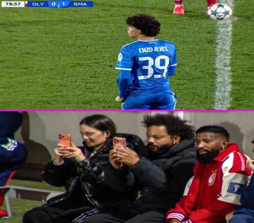 馬塞洛兒子恩佐代表皇馬在青年歐冠首秀，馬塞洛在場邊見證