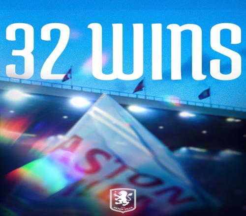 維拉本賽季各賽事取勝32場，創(chuàng)造隊史單賽季勝場紀錄