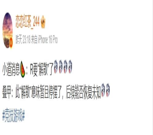 爆料人：RNG要“解散”了！也有可能三赛段先解散停摆明年开赛又回来了