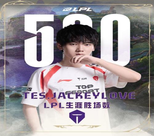 LPL第五位！TES.JackeyLove达成LPL500胜场成就