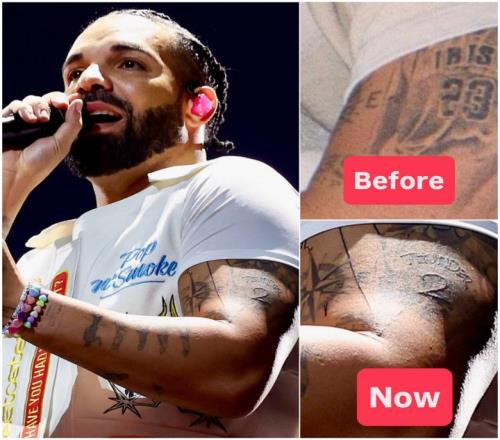 矛盾加深說唱歌手Drake將左臂的詹姆斯文身換成了亞歷山大