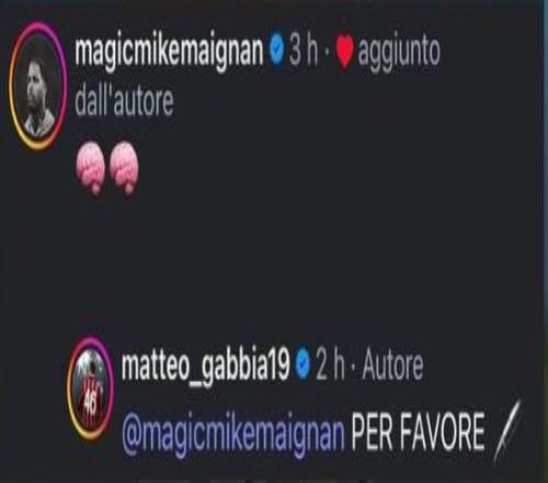 邁尼昂在加比亞社媒動態(tài)下留言，后者回復(fù)：請續(xù)約