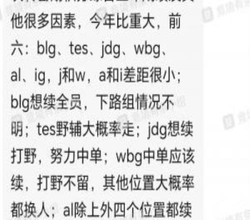 豆瓣網(wǎng)友爆料：JDG爭取knight！iG中上未續約GALA很搶手