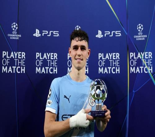 梅開二度，福登當選曼城vs多特全場最佳球員