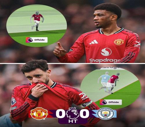 兩次進(jìn)球被吹，曼聯(lián)上半場4次越位為本賽季英超比賽最多