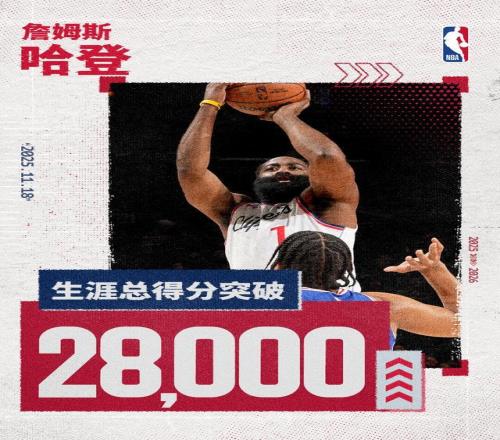 里程悲！哈登成為NBA歷史第3位解鎖生涯28000分的后衛(wèi)