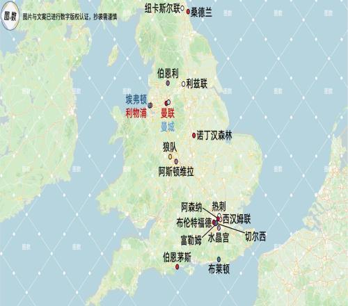 英超地圖202526賽季
