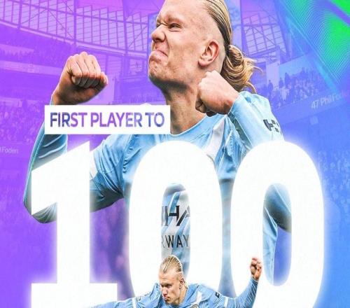 102分，哈蘭德是本賽季英超范特西首位突破100分的球員