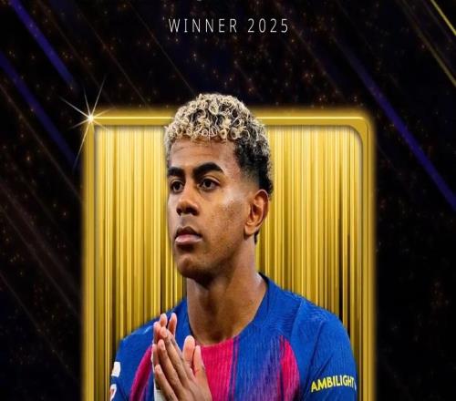 官方：亞馬爾榮獲環(huán)球足球獎2025年馬拉多納獎