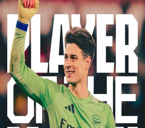 撲點(diǎn)功臣，阿森納官方：凱帕當(dāng)選本輪聯(lián)賽杯隊內(nèi)最佳球員