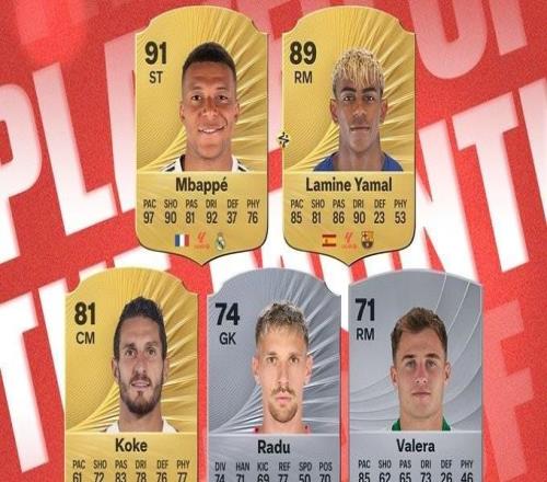 西甲12月最佳球員候選：姆巴佩、亞馬爾、科克、拉杜、巴萊拉