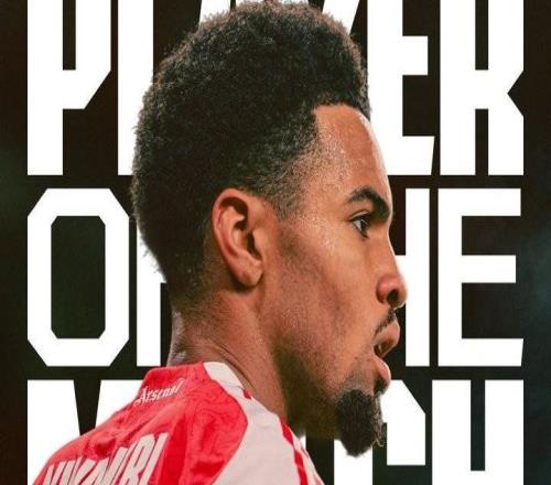 打入一球，恩瓦內(nèi)里當(dāng)選與布萊頓一役阿森納隊(duì)內(nèi)最佳球員