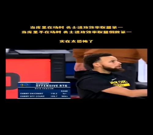 他太重要了！库里在场时勇士进攻效率第一不在场时联盟垫底