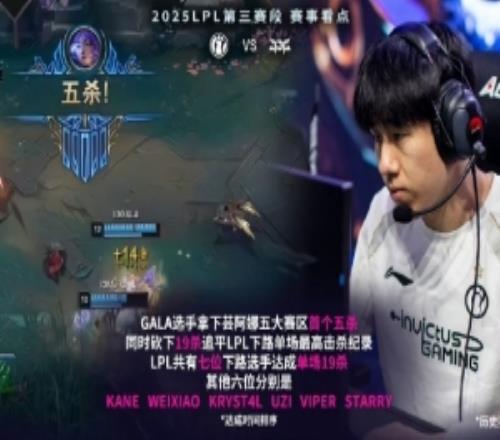 IGvsJDG看点：GALA芸阿娜拿下首个五杀19杀追平LPL下路单场最高
