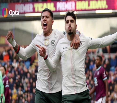 切尔西周六1230开球的英超比赛取得8连胜，仅次于曼城