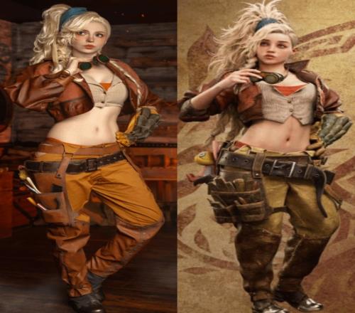 小腰精！艾什莉体模COS《怪猎荒野》杰玛：小蛮腰身材火辣！