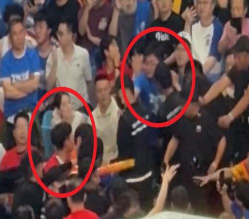看球需冷静！北京广厦两队球迷发生冲突被安保人员及时制止