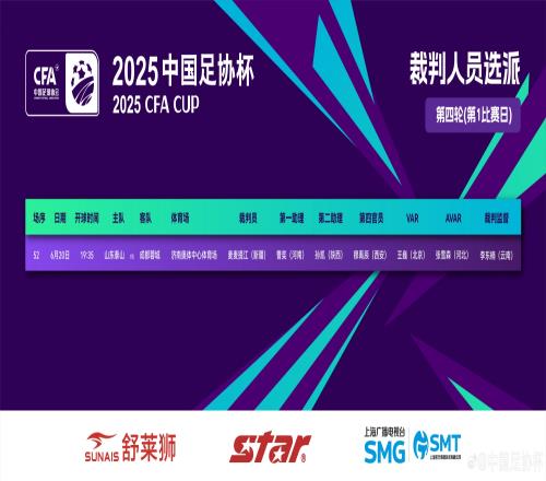焦点大战！官方：麦麦提江执法足协杯18决赛山东泰山vs成都蓉城