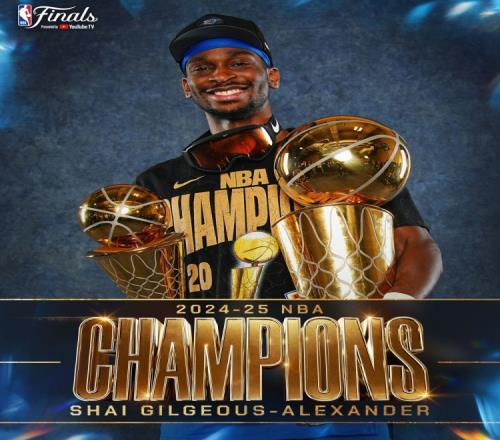 一个人都不能少！NBA官方晒出雷霆全员个人捧杯照