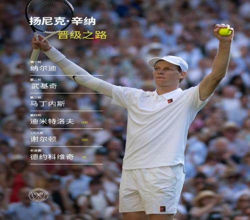辛纳晋级之路：五场比赛30取胜，第四轮收获迪米特洛夫退赛大礼