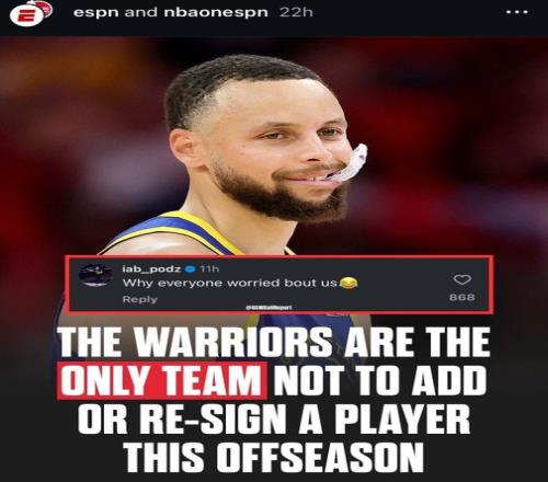 ESPN惊讶勇士至今没动静波杰回应：为啥大家都这么担心我们