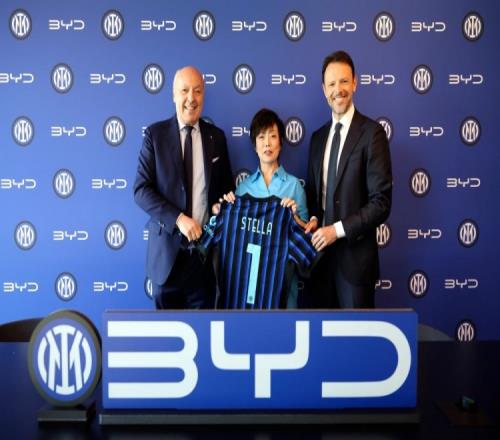 官方：国米&比亚迪达成全球汽车合作伙伴，提供70辆国米定制车