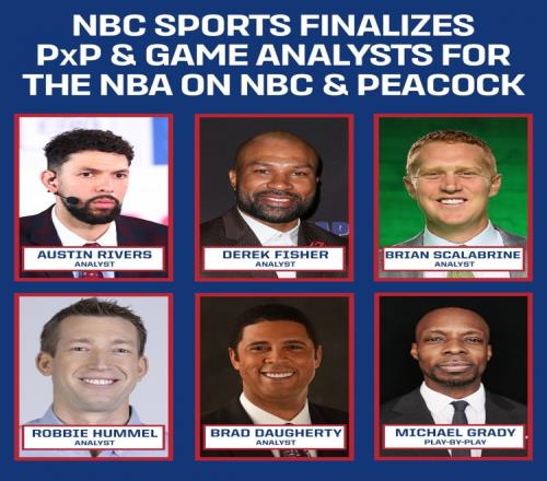 NBC解说阵容升级6人加盟小里弗斯&老鱼&白曼巴加入分析团队