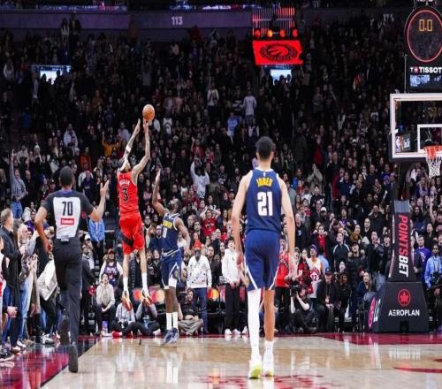 英格拉姆本有机会扳平比分的3分球被判无效，猛龙队最终输掘金队