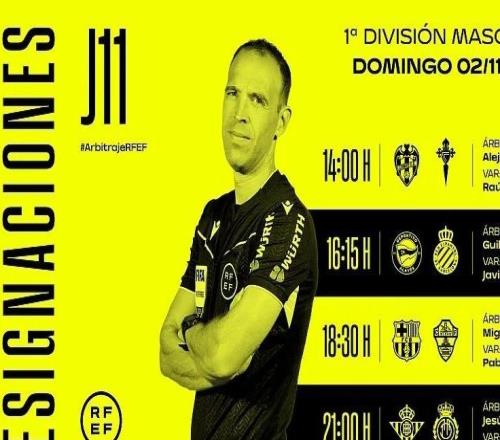 周日西甲裁判：米格尔塞斯马执法巴萨vs埃尔切