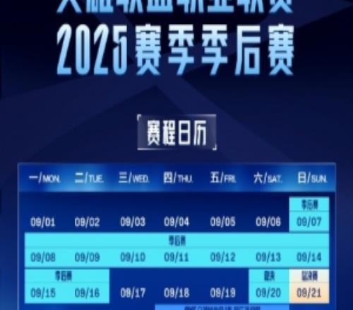 LPL季后赛赛程公布：总决赛于9月21日进行S赛资格战25日开打