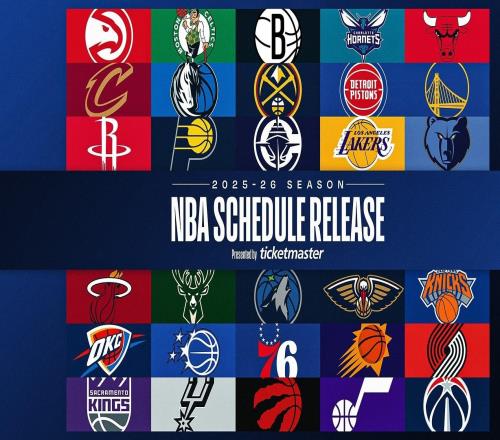 新赛季NBA全美直播场次：湖勇雷尼34场并列第一，开拓者8场