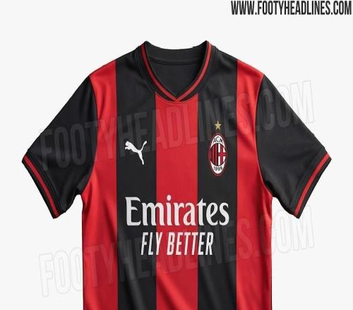 米兰2627赛季球衣曝光：主场回归传统，二客粉黑搭配